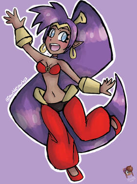 Shantae Full Body Sketch Art Commission requested by @SuperLuigiGuy64 on Twitter.